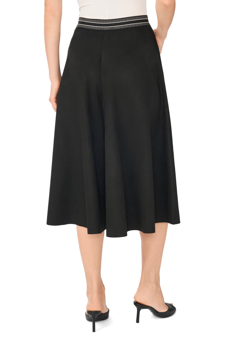 Faux Suede Wide Leg Culotte Pants, Alternate, color, RICH BLACK
