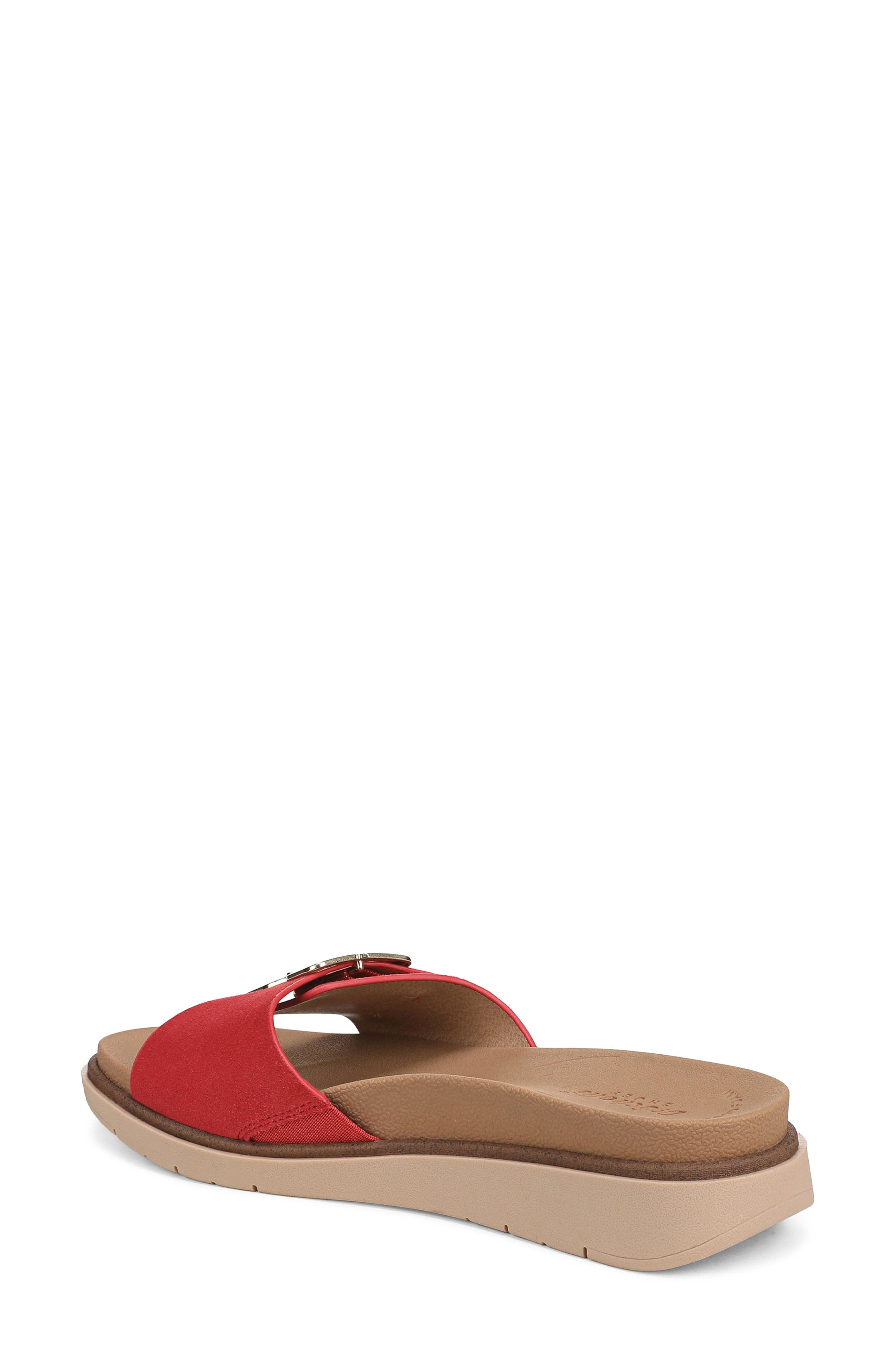 Paradis Buckle Slide Sandal, Alternate, color, RED