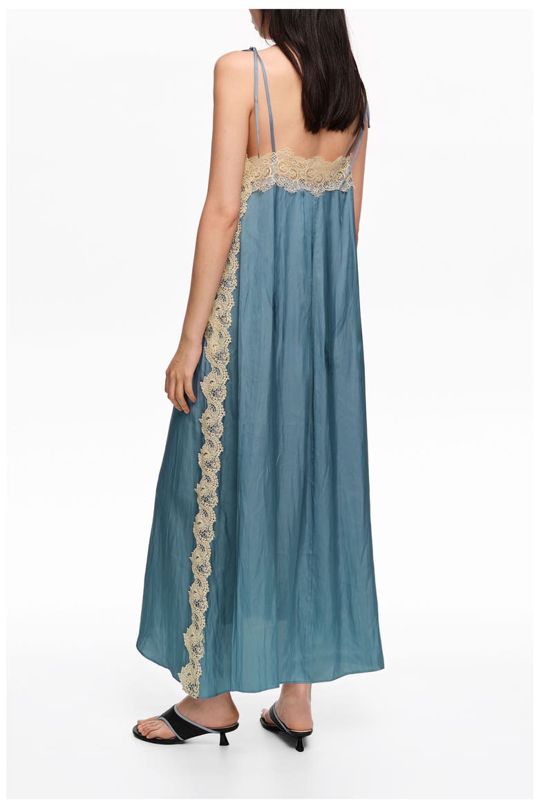 Lace Fluid Dress, Alternate, color, TEAL