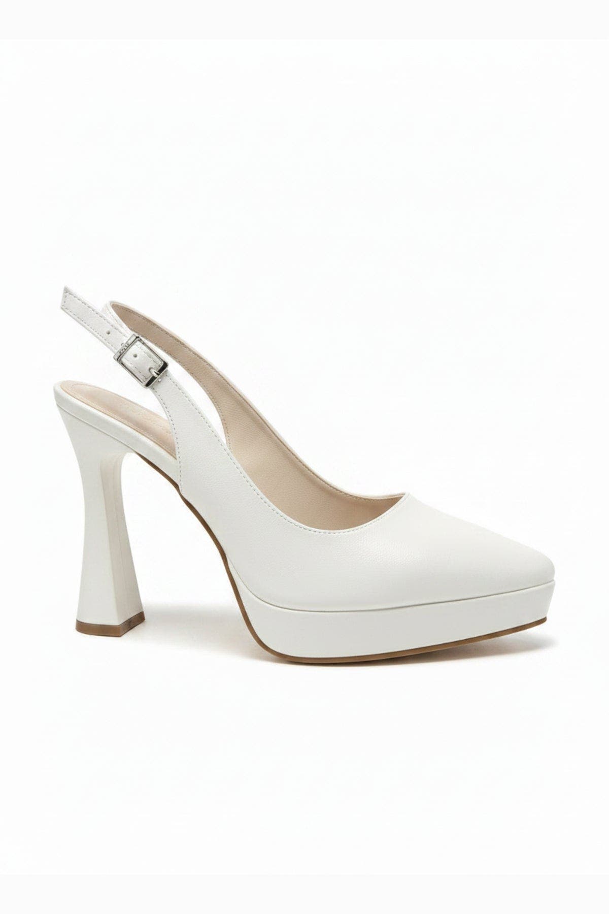 Forever & Always Shoes Corin Pointed Toe Slingback Wedding Platform Pump, Alternate, color, Ivory
