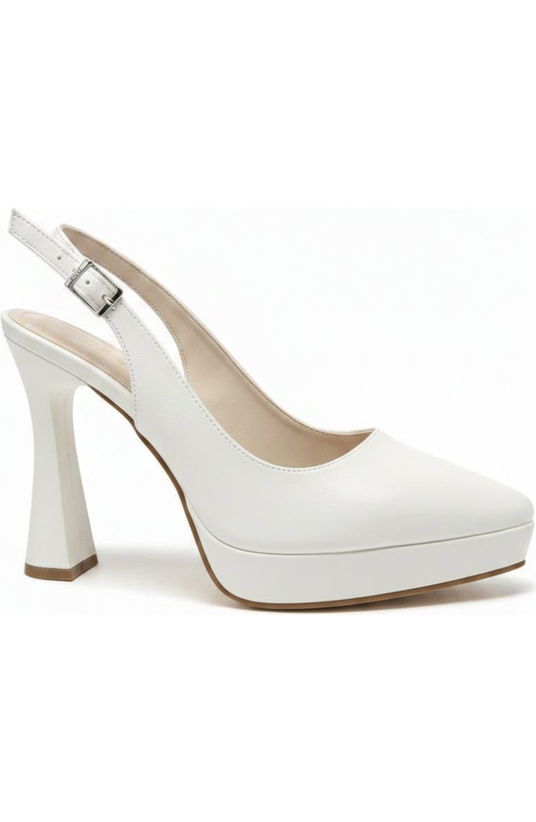 Forever & Always Shoes Corin Pointed Toe Slingback Wedding Platform Pump, Alternate, color, Ivory