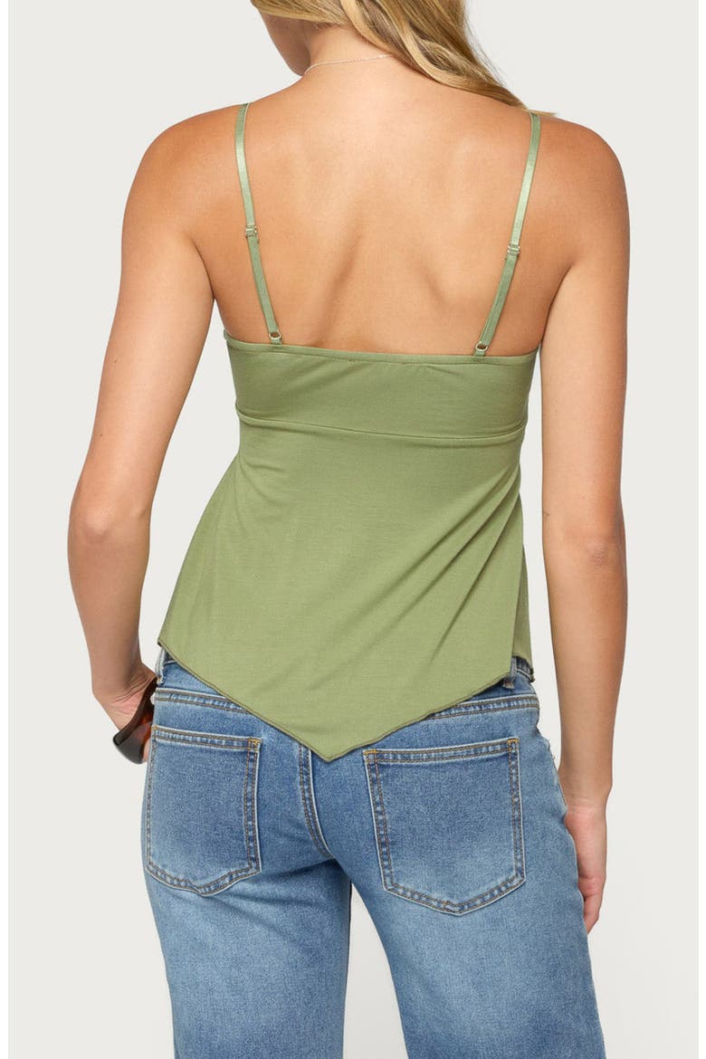 Rania Sequin Butterfly Handkerchief Hem Tank, Alternate, color, OLIVE