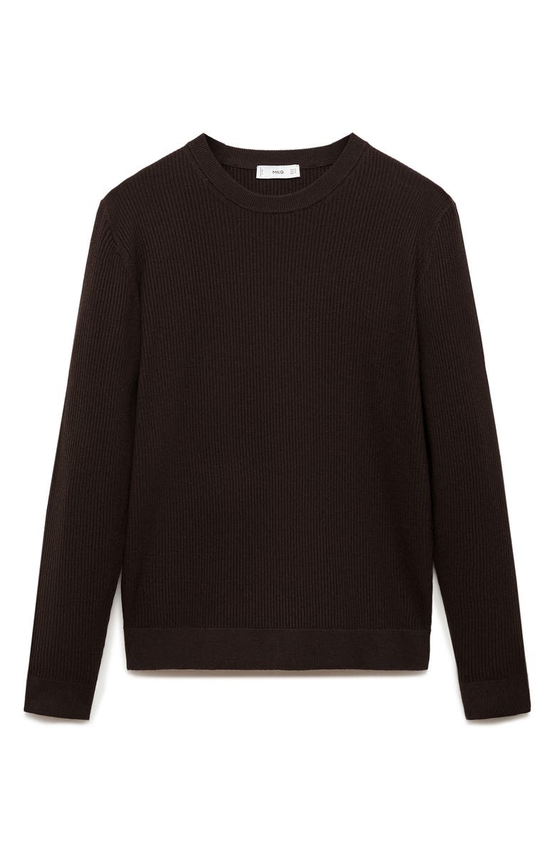 MANGO Rib Sweater, Alternate, color, Chocolate