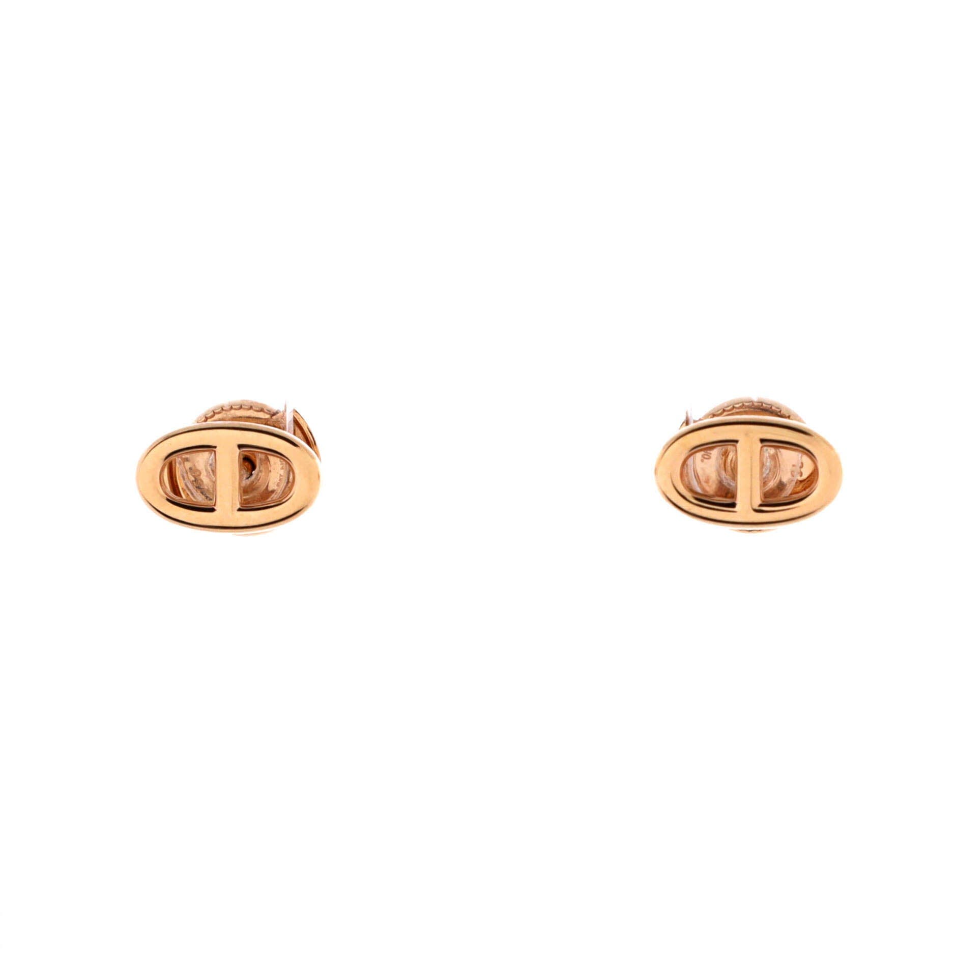 Pre-Owned Hermes Farandole Stud Earrings 18K Rose Gold Very Small, Main, color, Rose Gold