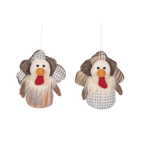 Fabric Turkey Ornament A/2