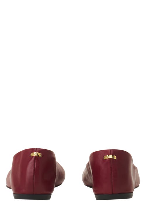 Lanvin The Ballerina Flat In Leather In Burgundy