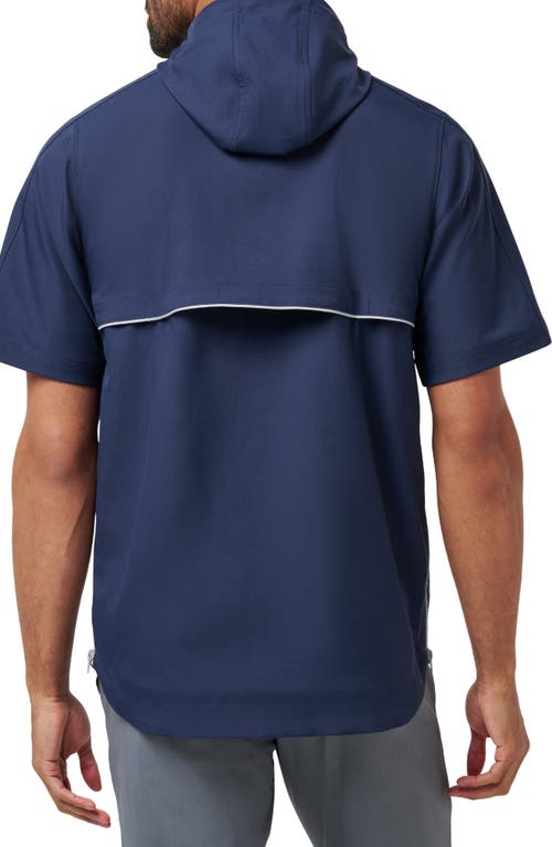 Travismathew Sport Mode Short Sleeve Hoodie In Blue