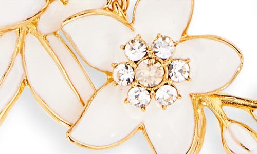 Oscar De La Renta Crystal-embellished Floral Chain Necklace In Gold