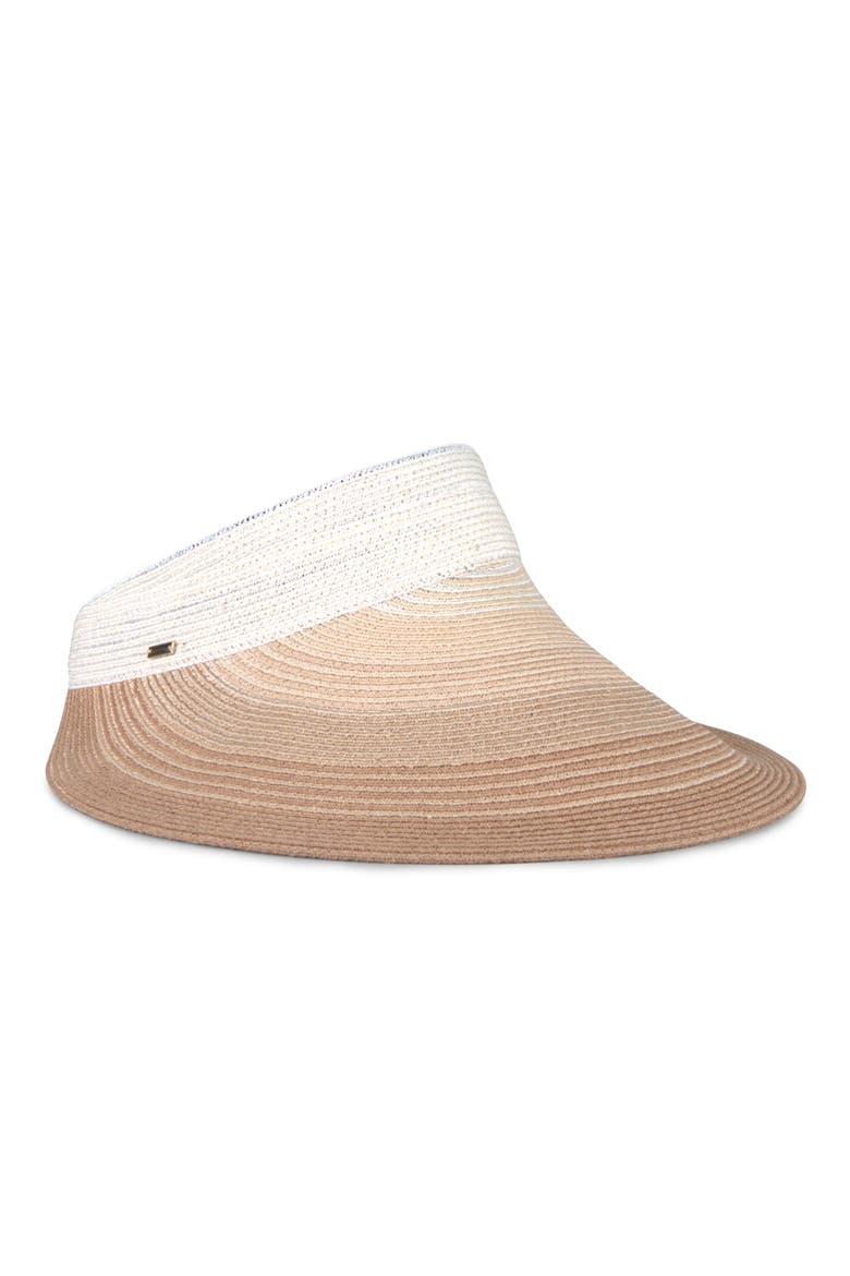 Trixie Wide Brim Packable Visor, Main, color, IVORY/ NATURAL/ CAMEL
