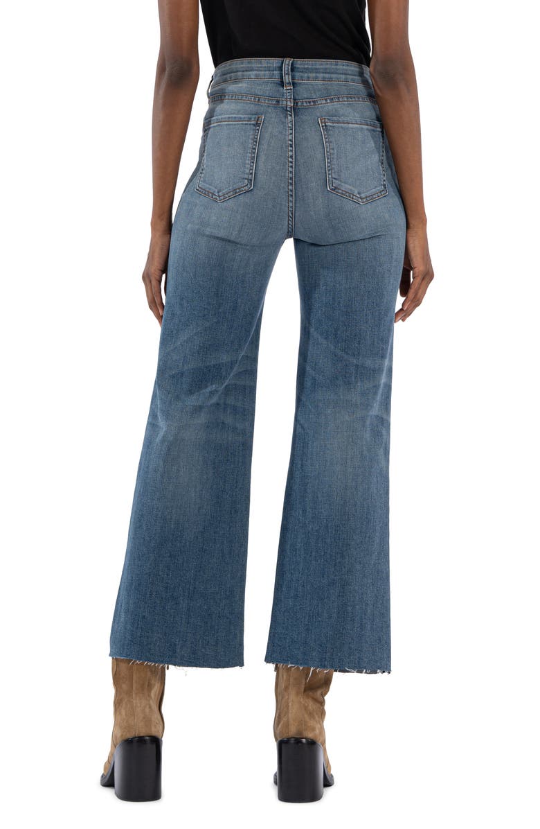 KUT from the Kloth Meg Patch Pocket Exposed Button High Waist Wide Leg Jeans, Alternate, color, 