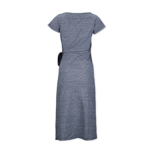 Hope & Henry Organic Knit Tie Midi Dress In Navy Microstripe