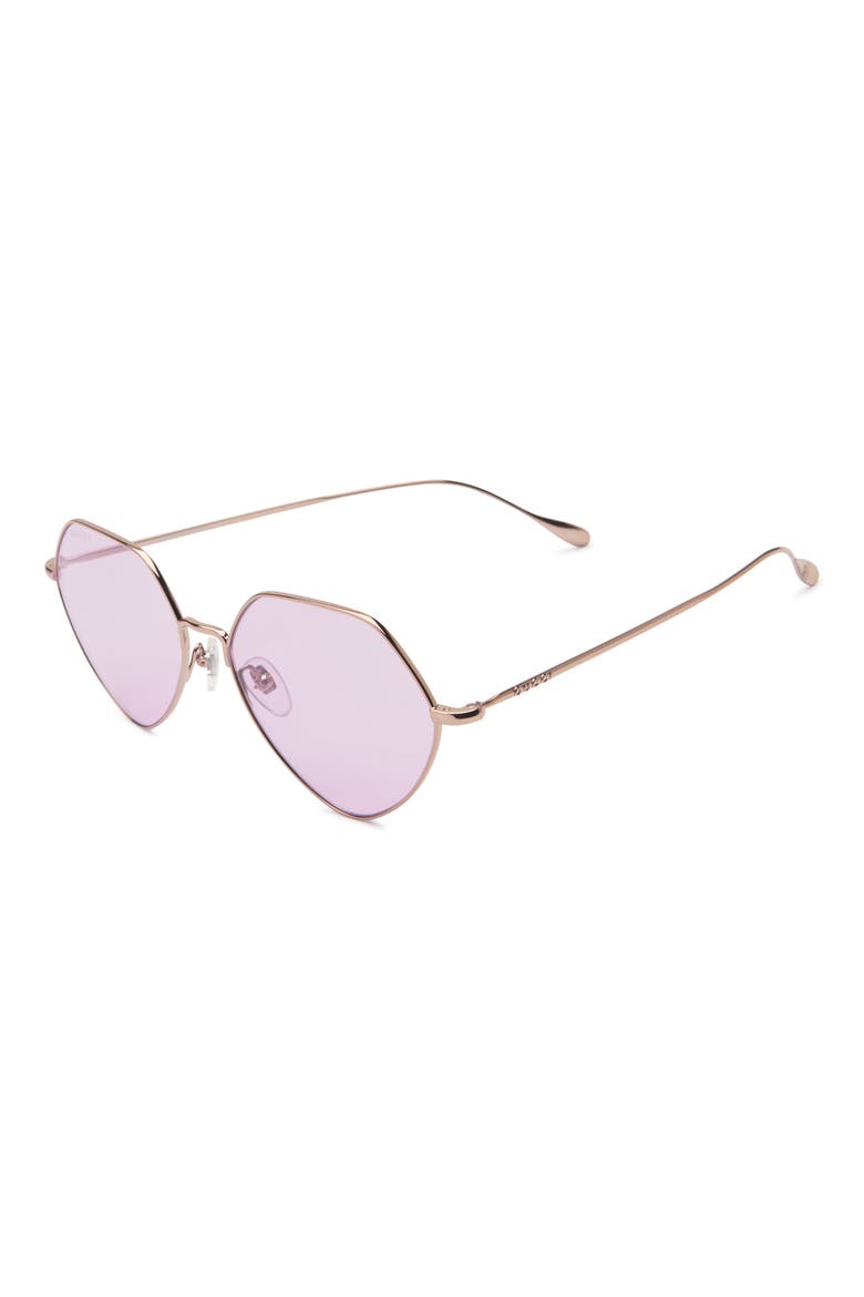 55mm Geometric Sunglasses, Alternate, color, GOLD GOLD PINK