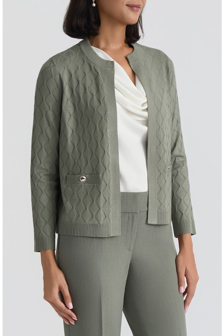 Diamond Stitch Cardigan, Alternate, color, DARK SEA STONE