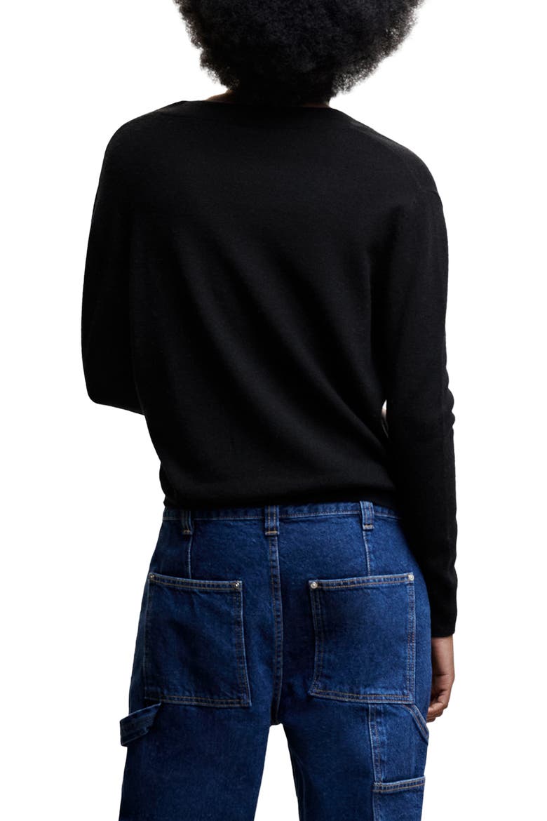 V-Neck Wool Sweater, Alternate, color, BLACK