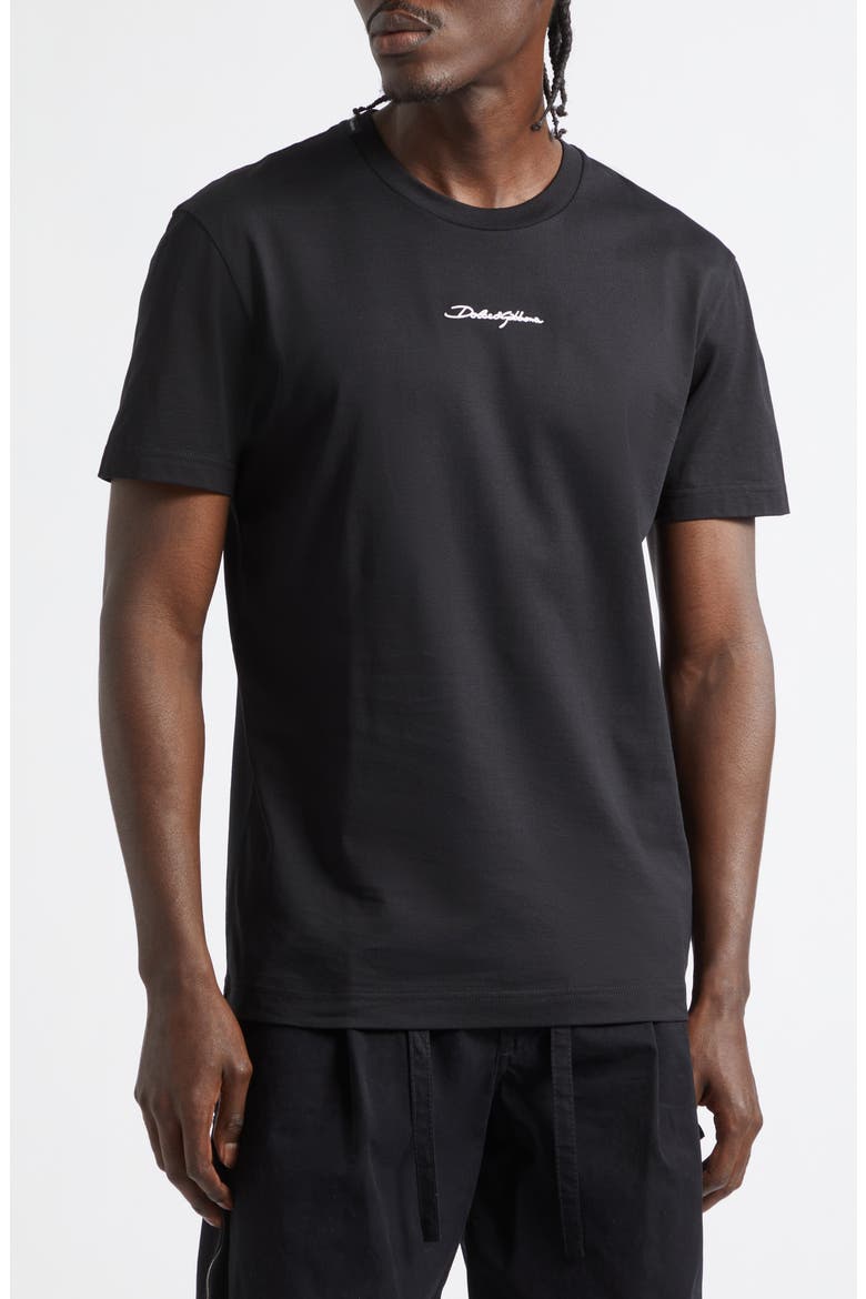 Embroidered Logo T-Shirt, Main, color, N0000 BLACK