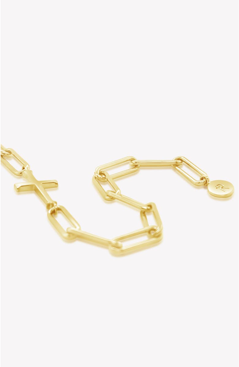 Rizen Jewelry Chain Breaker Cross Bracelet, Alternate, color, 18K Gold Plated