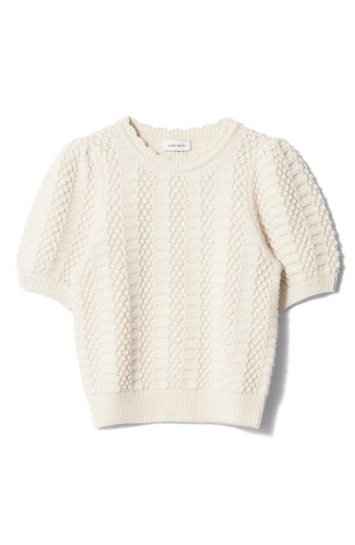 & Other Stories Puff Sleeve Sweater In White Dusty Light
