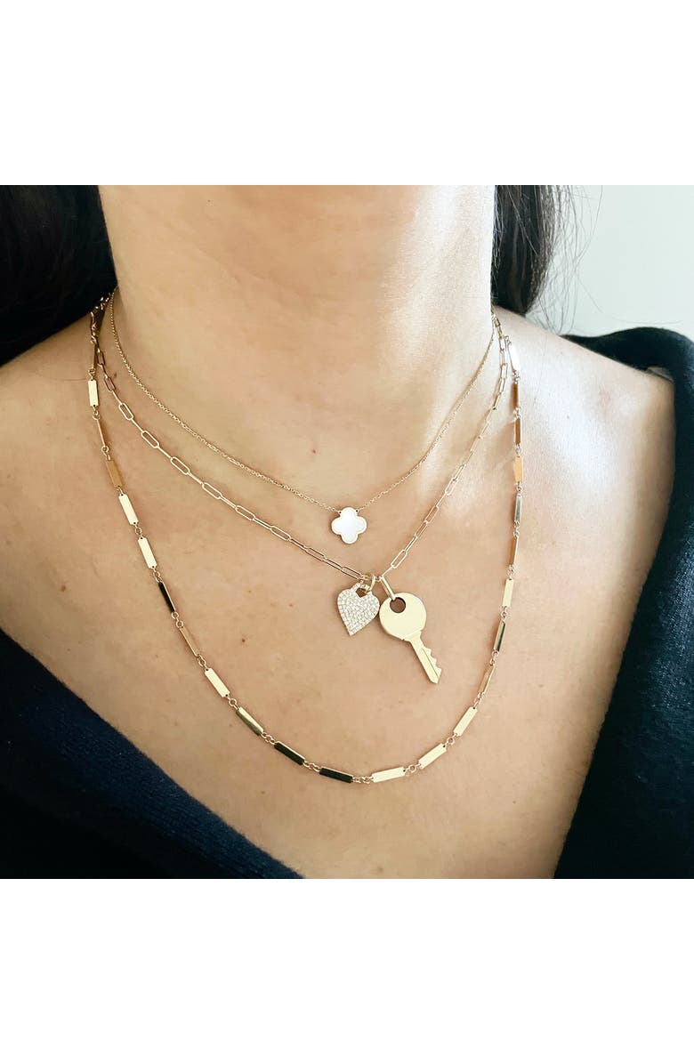 The Lovery Fine Jewelry Diamond Heart Padlock Charm, Alternate, color, Yellow Gold