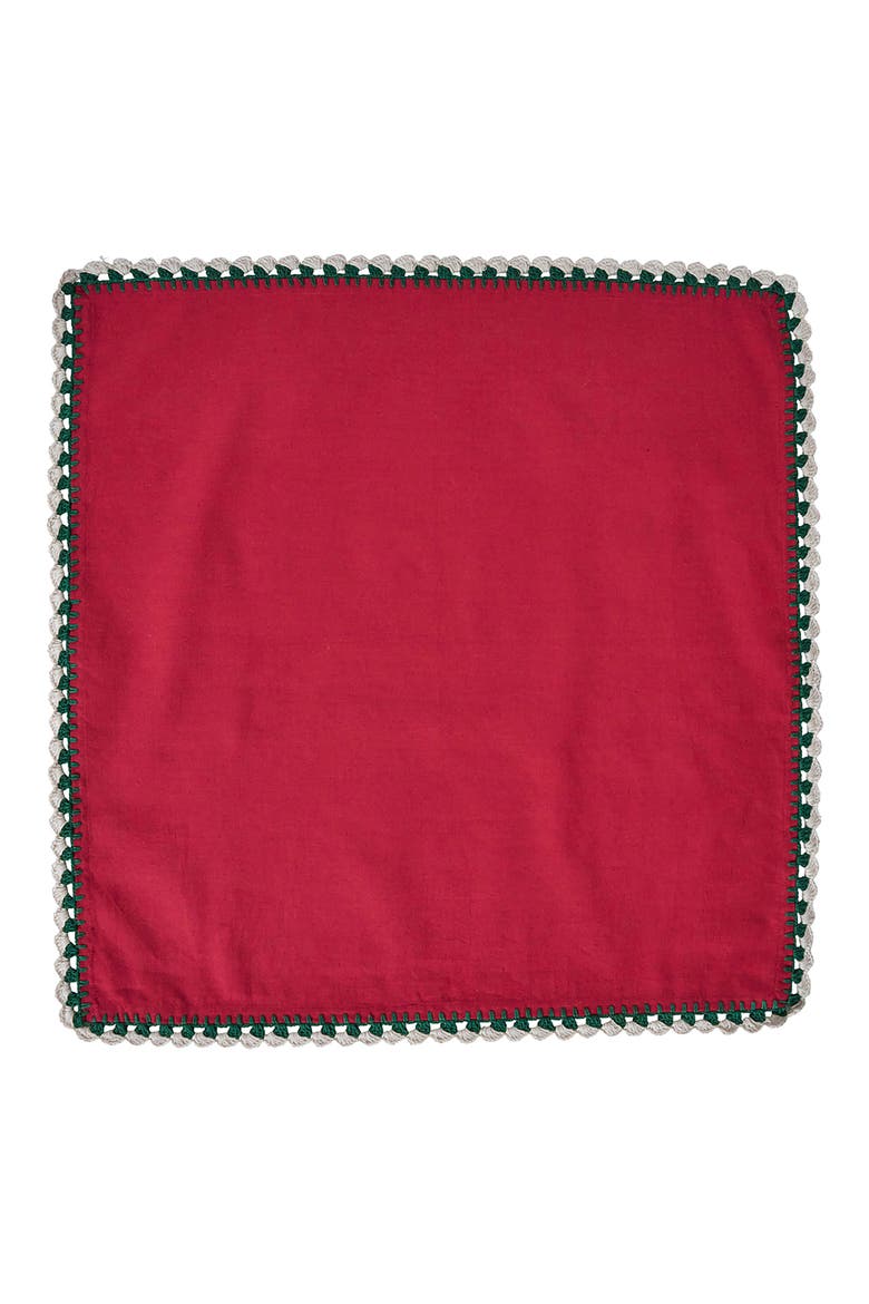 Isadora Set of 4 Napkins, Alternate, color, RED