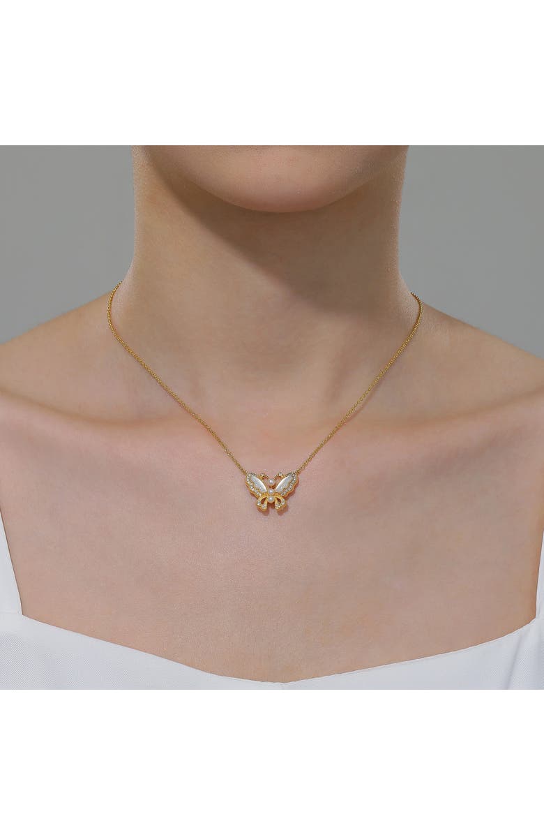 Lafonn Butterfly Pendant Necklace, Alternate, color, 