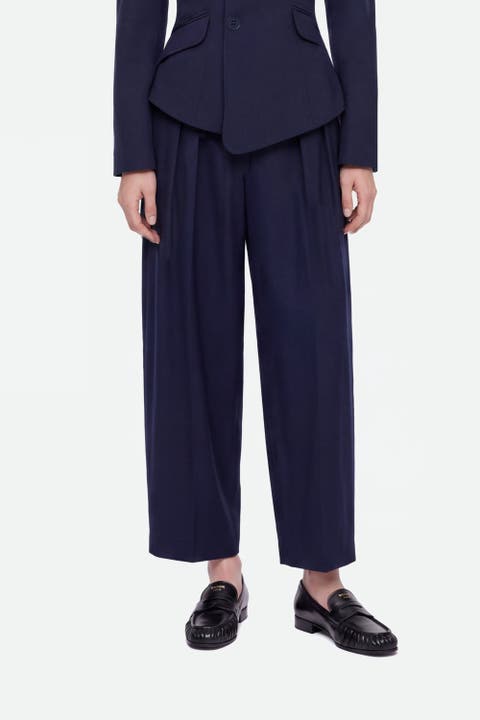 Double Pleat Belted Trousers