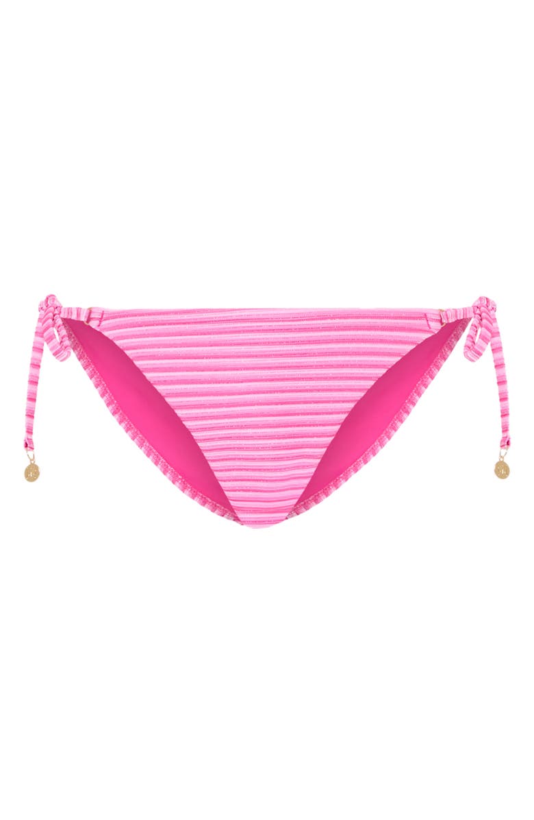 Milly Metallic Stripe String Bikini Bottoms, Alternate, color,