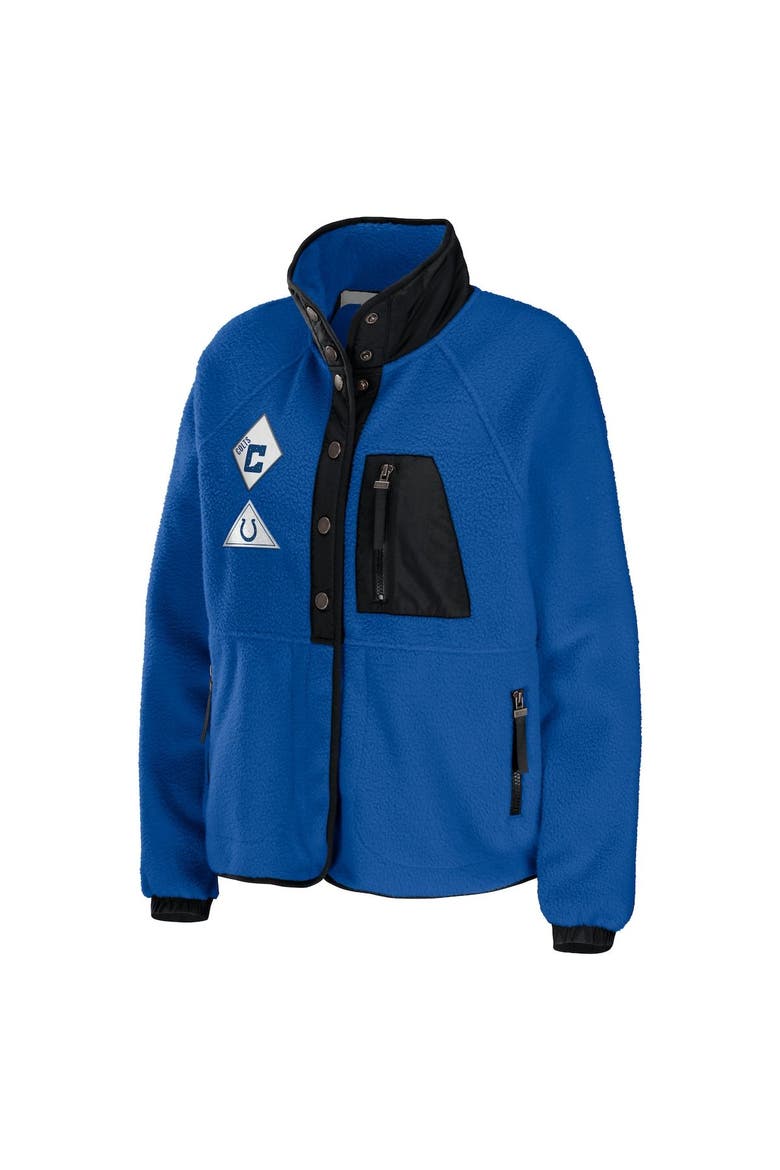 Women's WEAR by Erin Andrews Royal Indianapolis Colts Polar Fleece Raglan Full-Snap Jacket, Alternate, color, Royal