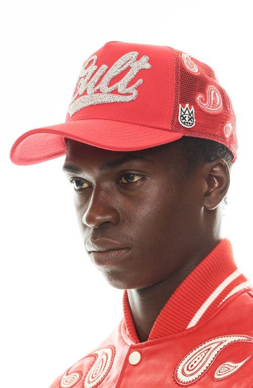 Cult Of Individuality Crystal Logo Trucker Hat In Red