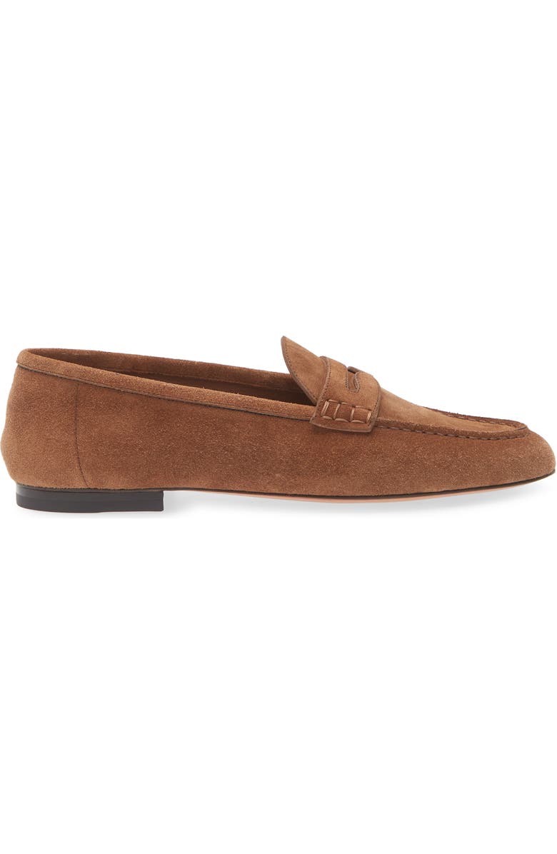 Ralph Lauren Purple Label Collins Suede Penny Loafer, Alternate, color, Chesnut Brown