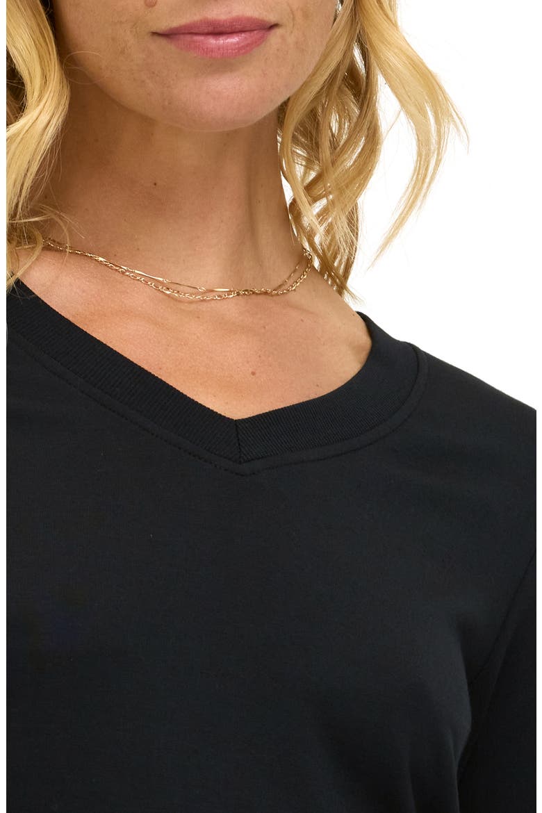 Edwina Fleece Sweatshirt, Alternate, color, BLACK