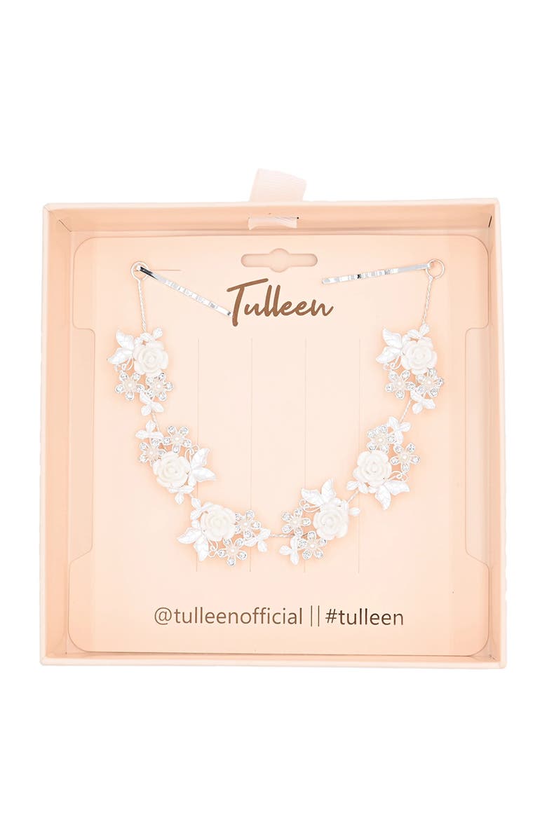 Tulleen Rhinestone Floral Garland Hair Vine, Alternate, color, Silver
