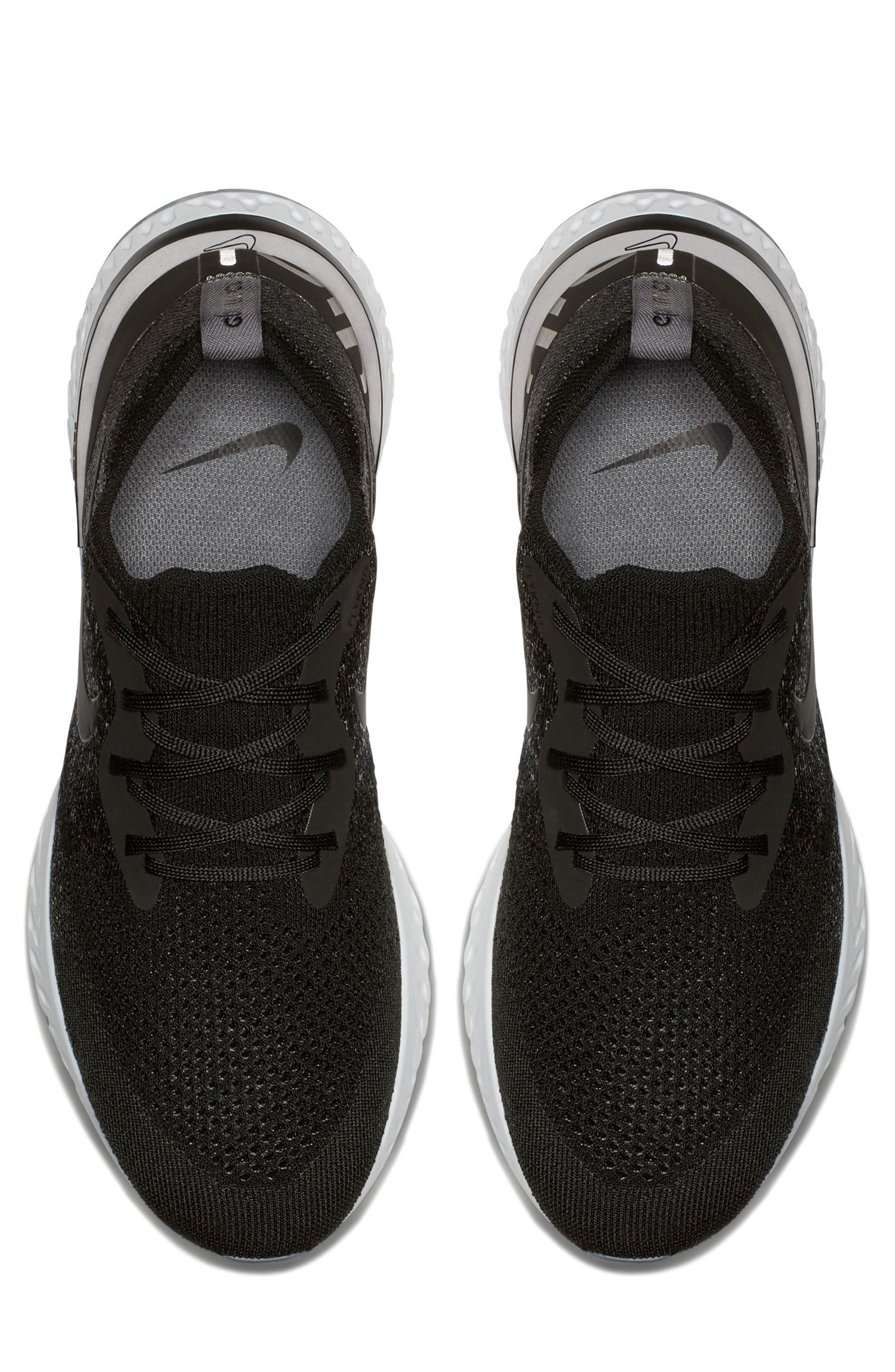 Epic React Flyknit Running Shoe, Alternate, color, BLACK/ BLACK/ DARK GREY