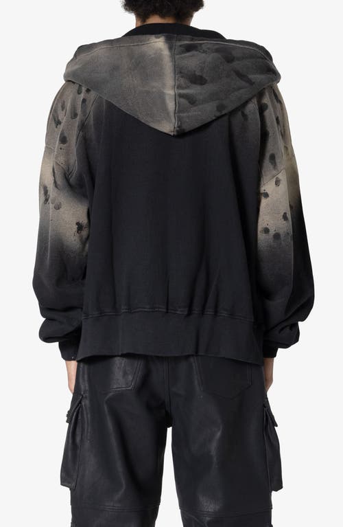 Mnml Destroyed Hoodie In Vintage Black