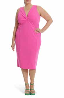 Donna Morgan Front Twist Midi Dress