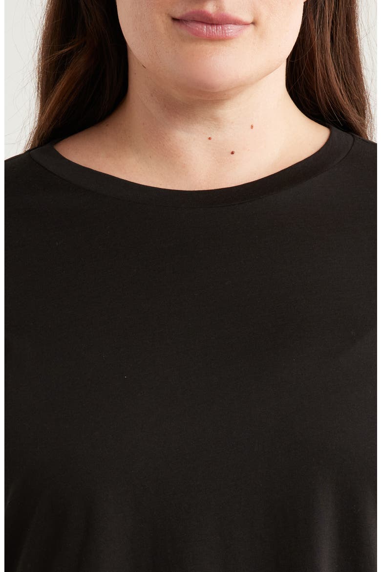 Crewneck Organic Cotton T-Shirt, Alternate, color, BLACK