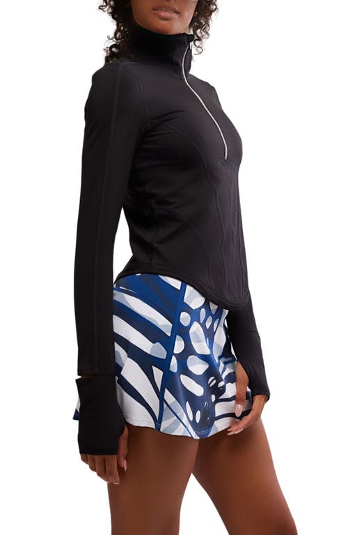 Free People You're A Peach Half Zip Jacket In Black