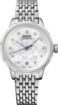 MIDO Rainflower Diamond Automatic Bracelet Watch, 34mm