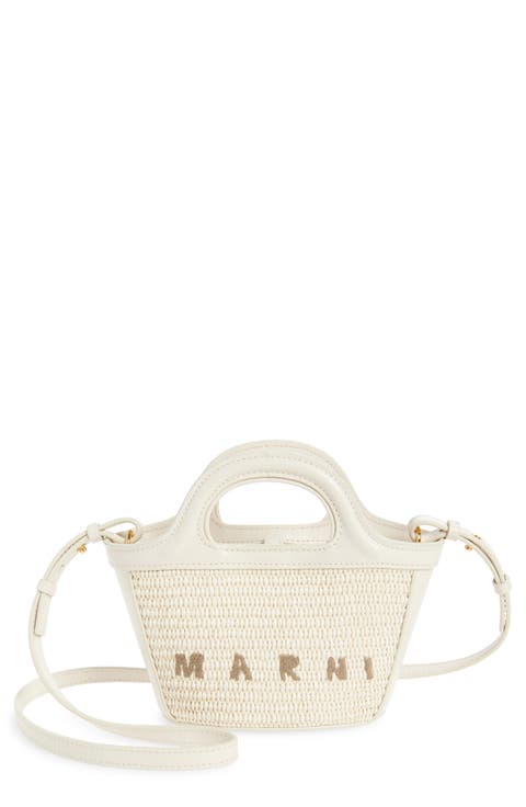 Micro Tropicalia Logo Woven Top Handle Bag