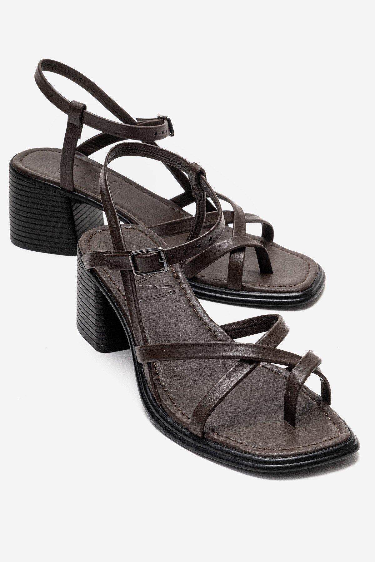 Lavish Leather Block Heel Sandal, Alternate, color, Brown