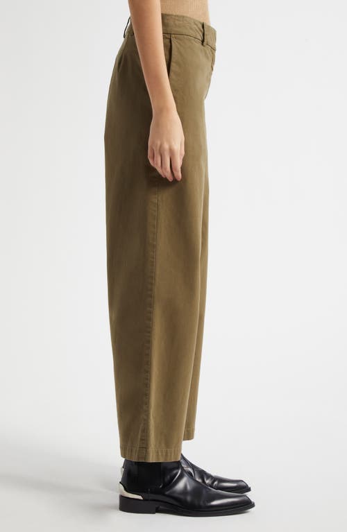 Shop Nili Lotan Nohan Stretch Cotton Ankle Pants In Military Green