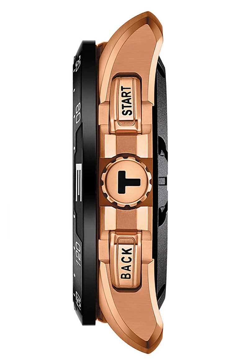 T-Touch Connect Solar Smart Silicone Strap Watch, 47.5mm, Alternate, color, ROSE GOLD
