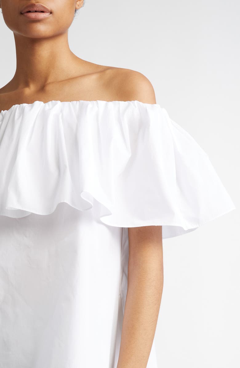 Max Mara Studio Peccati Off the Shoulder Poplin Top, Alternate, color, Optical White