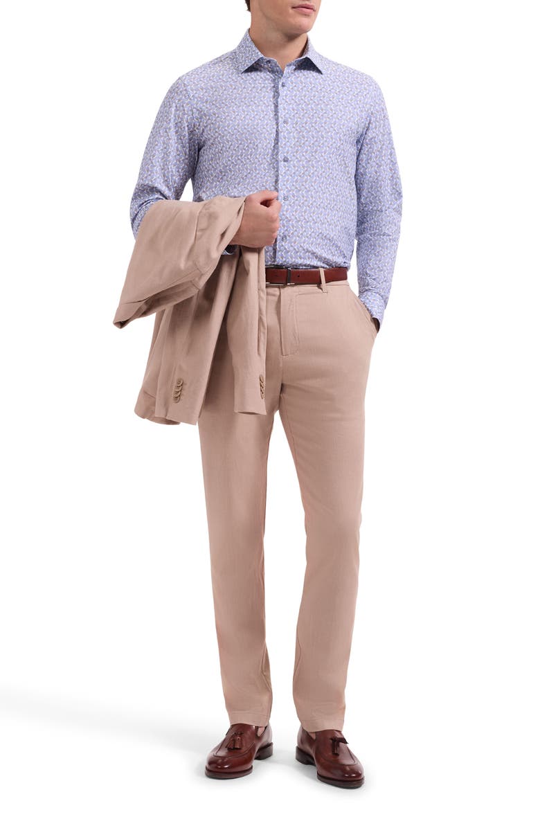 Bugatchi James OoohCotton<sup>®</sup> Retro Print Button-Up Shirt, Alternate, color, Walnut