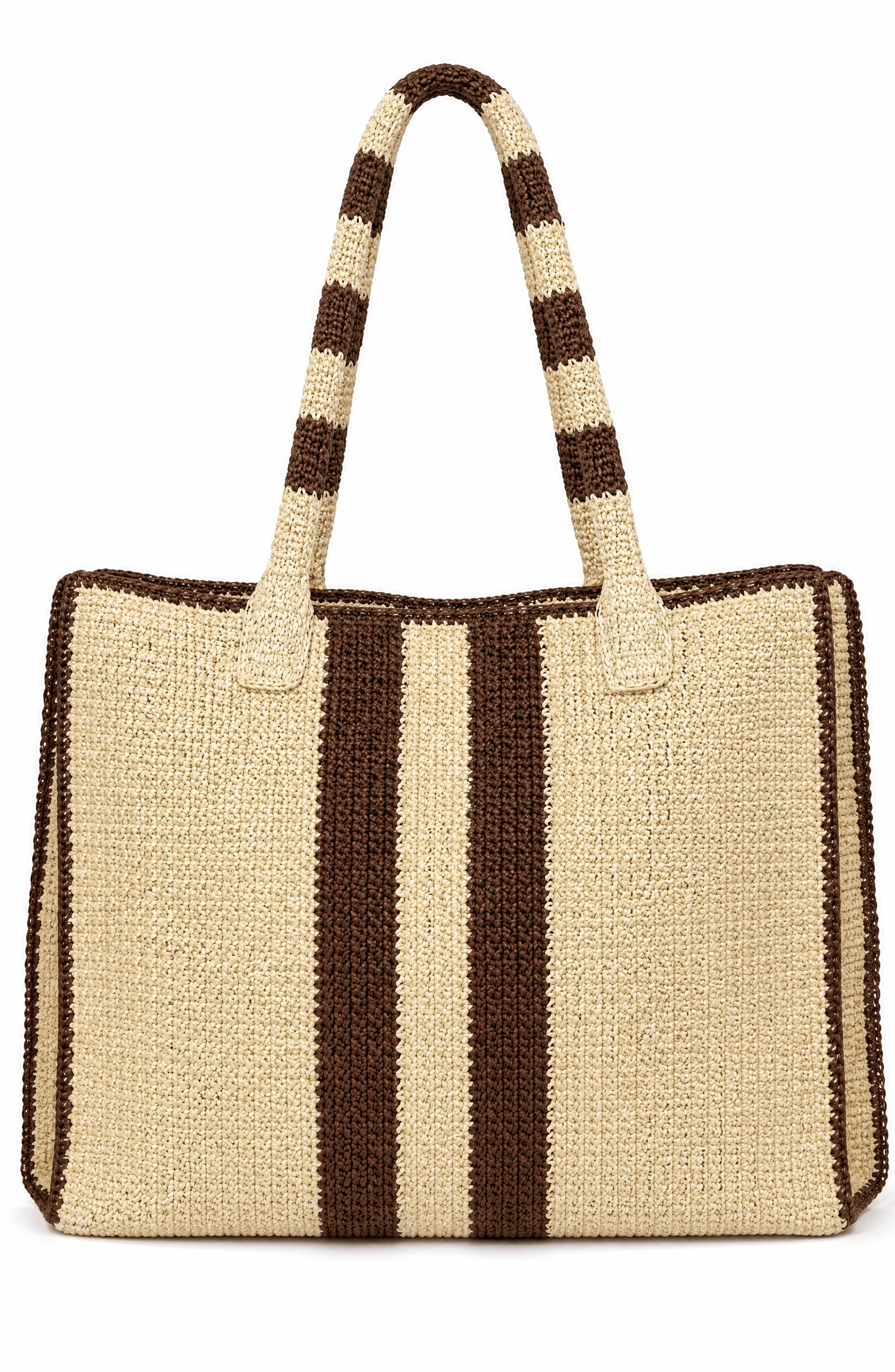 JURGI Multi Stripe Beach  Bag, Main, color, Brown Stripe