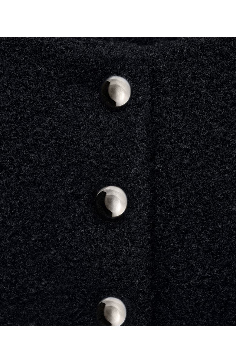 MANGO Bouclé Crop Jacket, Alternate, color, Navy