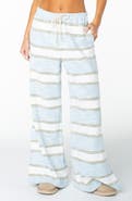 Roxy Beach Breeze Stripe Cotton Blend Split Hem Drawstring Pants