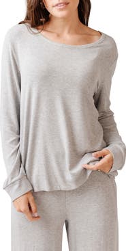 Cozy Earth Rib Long Sleeve Knit Pajama Top