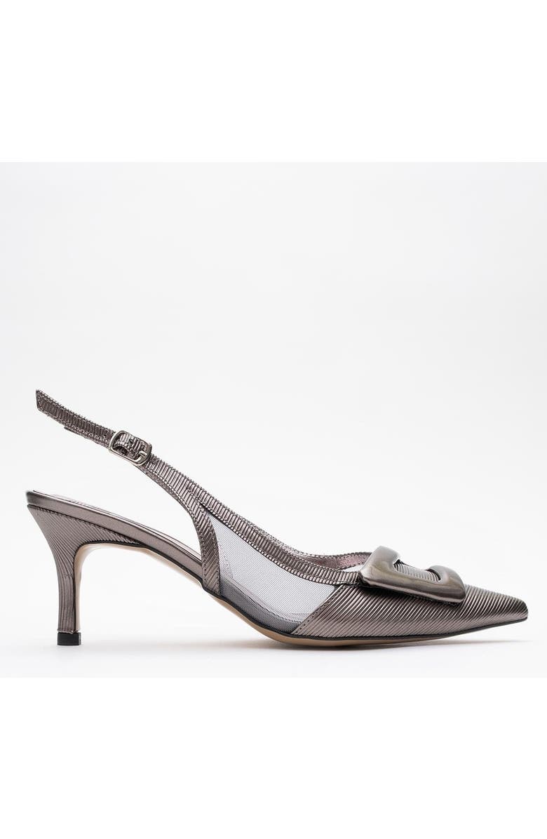 Prologue Shoes Foley Pointed Toe Slingback Stiletto Pump, Alternate, color, Platinum