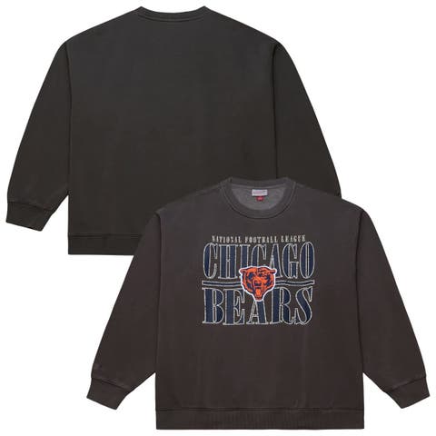 Men's Mitchell & Ness  Black Chicago Bears Downtown Crew Vintage Logo Sweatshirt