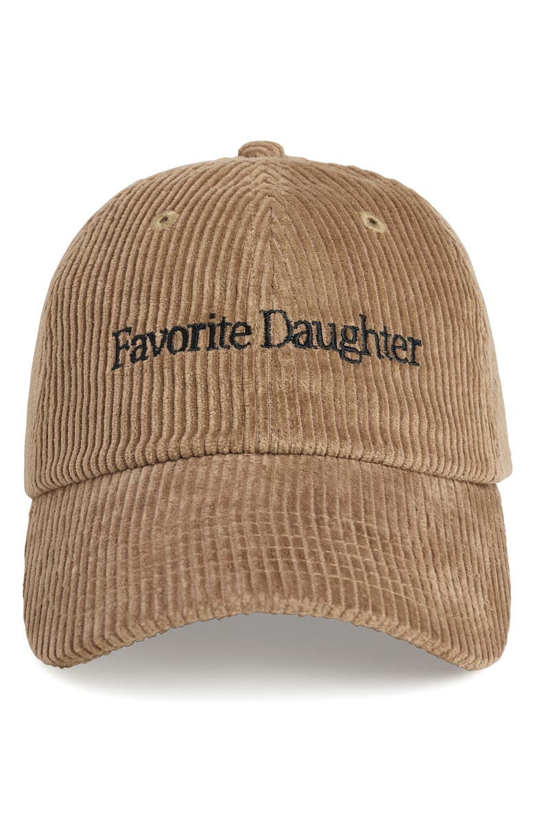 Favorite Daughter Classic Logo Corduroy Baseball Cap, Main, color, Tan